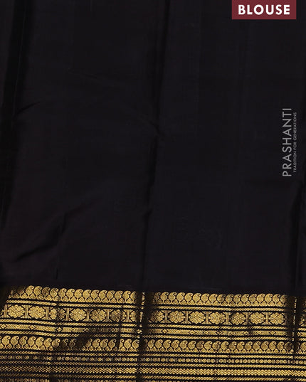 Pure kanchipuram silk saree beige and coffee brown with zari woven buttas and zari woven korvai border