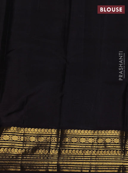 Pure kanchipuram silk saree beige and coffee brown with zari woven buttas and zari woven korvai border