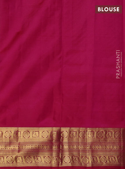 Pure kanchipuram silk saree dual shade of pinkish green with zari woven buttas and zari woven border