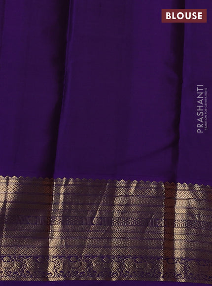 Pure kanchipuram silk saree mauve pink and violet with zari woven buttas and zari woven border