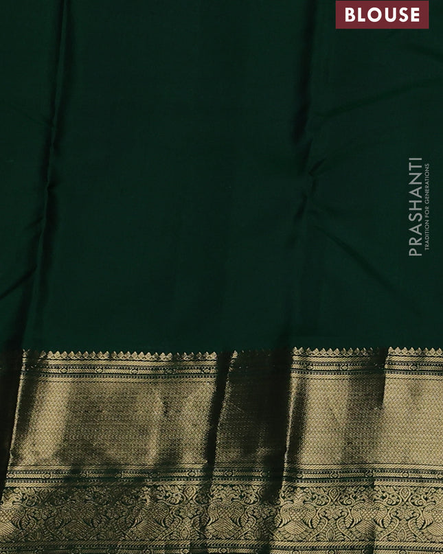 Pure kanchipuram silk saree mauve pink and green with allover zari checked pattern and zari woven border