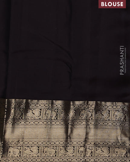 Pure kanchipuram silk saree mauve pink and coffee brown with allover zari woven butta weaves and long zari woven korvai border
