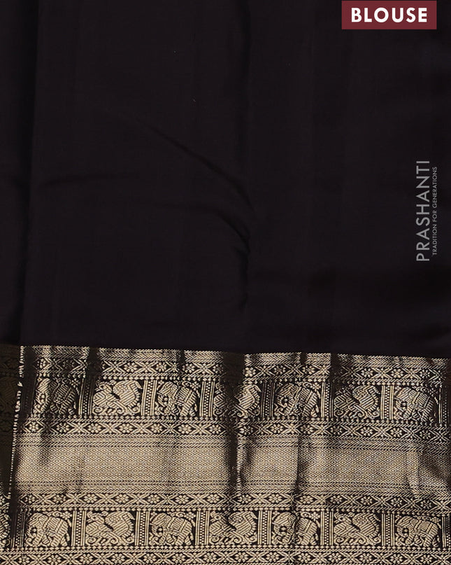 Pure kanchipuram silk saree mauve pink and coffee brown with allover zari woven butta weaves and long zari woven korvai border