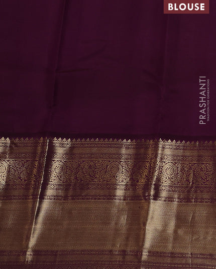 Pure kanchipuram silk saree lime yellow and wine shade with zari woven buttas and long zari woven korvai border