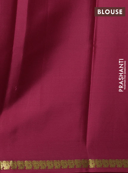 Pure mysore silk saree peach pink with plain body and zari woven border