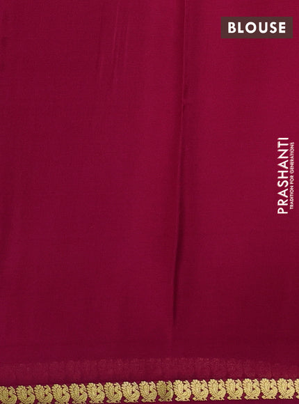 Pure mysore silk saree pink with plain body and zari woven border