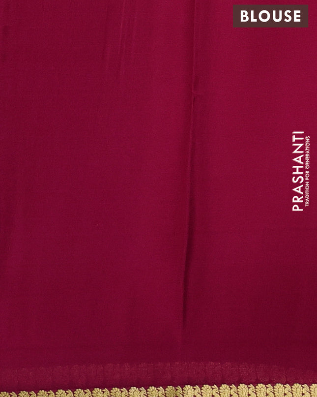 Pure mysore silk saree pink with plain body and zari woven border
