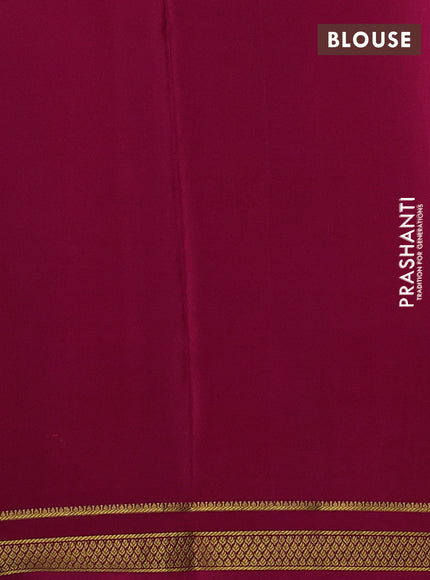 Pure mysore silk saree deep maroon and pink with allover zari checked pattern and zari woven border