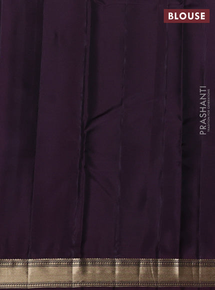 Kanchipuram silk saree blue and wine shade with zari woven buttas and zari woven border