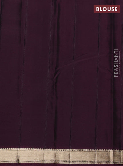 Kanchipuram silk saree green and wine shade with zari woven buttas and zari woven border