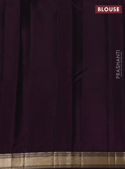 Kanchipuram silk saree mehendi green and deep wine with zari woven buttas and zari woven border