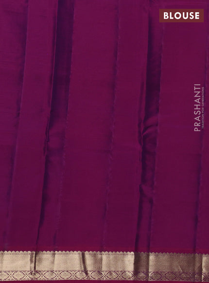 Kanchipuram silk saree blue and pink with zari woven buttas and zari woven simple border