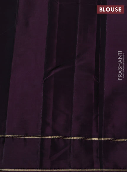 Kanchipuram silk saree pastel lavender and deep wine with temple zari woven buttas and rettapet zari woven border