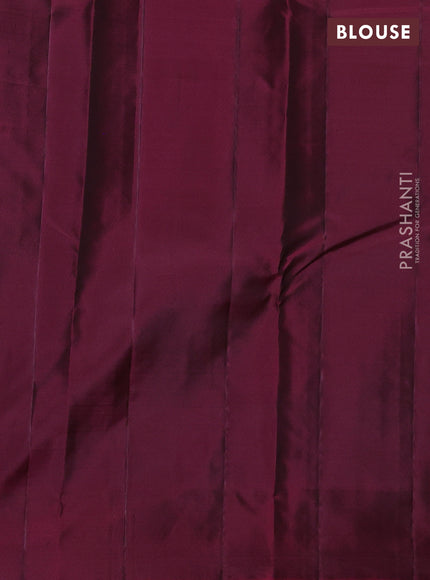 Kanchipuram silk saree coffee brown and maroon with zari woven buttas and zari woven butta border