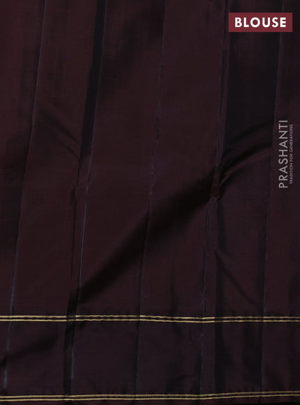 Kanchipuram silk saree rustic orange and deep maroon with self emboss & zari weaves and rettapet zari woven border