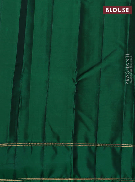 Kanchipuram silk saree mehendi green and green with allover zari weaves and rettapet zari woven border