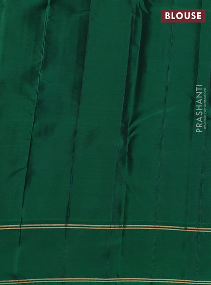 Kanchipuram silk saree violet and green with allover zari weaves and rettapet zari woven border