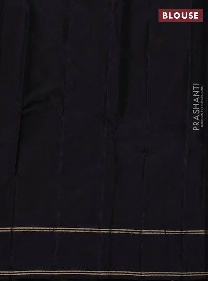Kanchipuram silk saree mehendi green and coffee brown with allover zari weaves and rettapet zari woven border