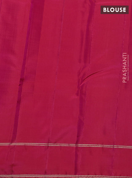 Kanchipuram silk saree pink and dual shade of pink with allover zari weaves and rettapet zari woven border