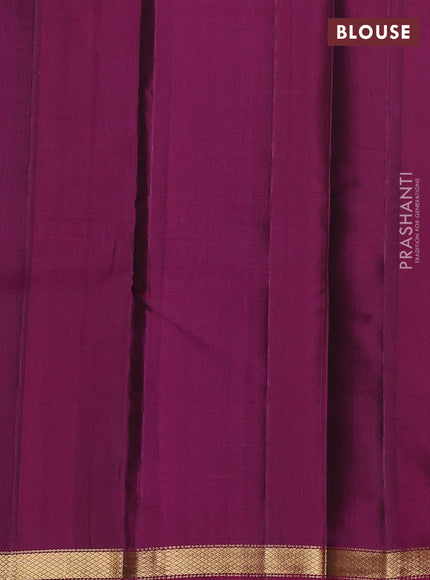 Pure Soft silk saree peacock blue and magenta pink with zari woven buttas and zari woven border