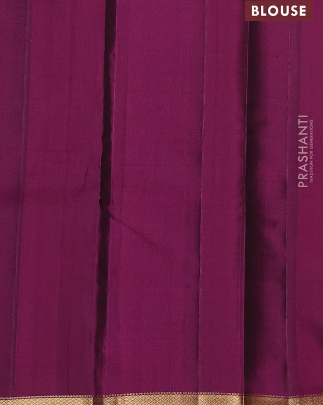 Pure Soft silk saree peacock blue and magenta pink with zari woven buttas and zari woven border