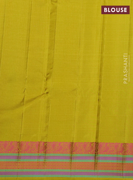 Pure Soft silk saree lime yellow with thread woven buttas and thread woven border