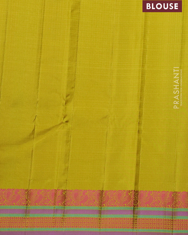 Pure Soft silk saree lime yellow with thread woven buttas and thread woven border