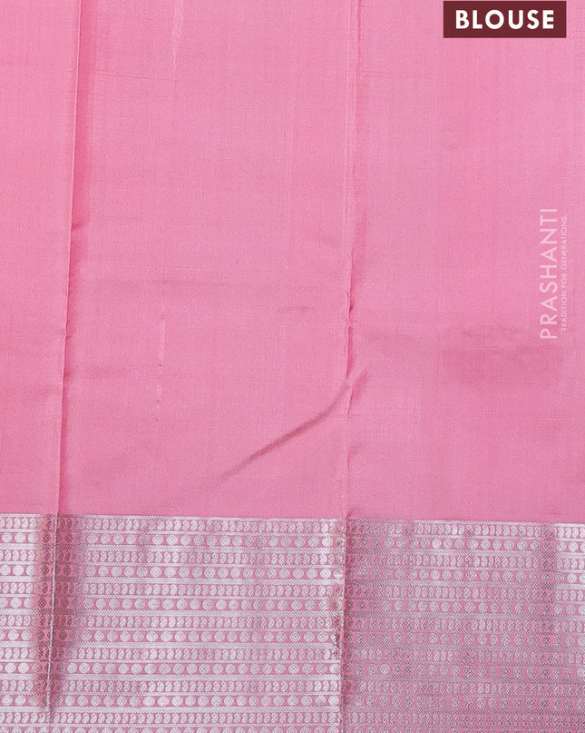 Pure Soft silk saree 13390 with silver zari woven buttas and silver zari woven border
