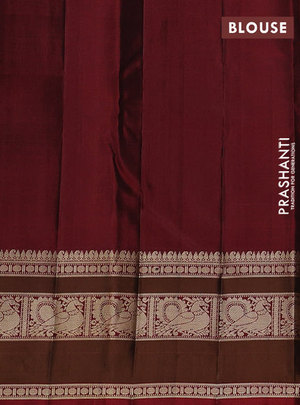 Pure Soft silk saree chikku shade and maroon with thread woven buttas and thread woven border