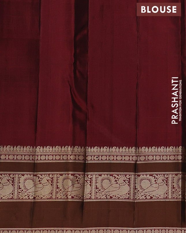 Pure Soft silk saree chikku shade and maroon with thread woven buttas and thread woven border
