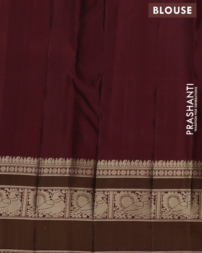 Pure Soft silk saree green and maroon with thread woven buttas and thread woven border