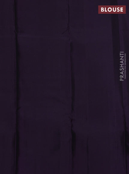 Pure Soft silk saree deep violet with silver zari woven buttas and rich zari woven border