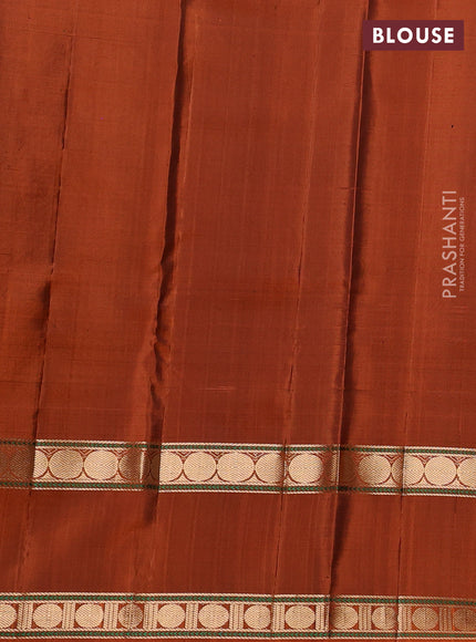 Pure Soft silk saree magenta pink and orange with woven buttas and rettapet zari woven border