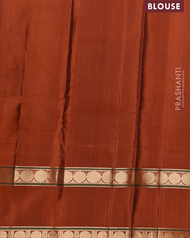 Pure Soft silk saree magenta pink and orange with woven buttas and rettapet zari woven border