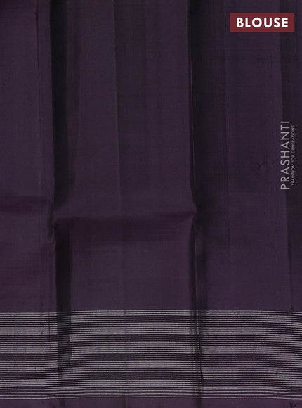 Pure Soft silk saree magenta pink and deep jamun with allover silver zari weaves & buttas and silver zari butta border