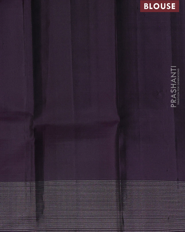 Pure Soft silk saree magenta pink and deep jamun with allover silver zari weaves & buttas and silver zari butta border