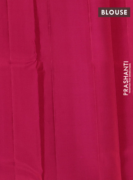 Pure Soft silk saree pink with allover silver zari brocade weaves and temple design border