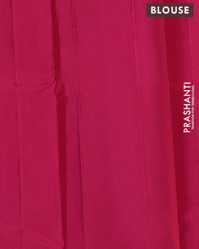 Pure Soft silk saree pink with allover silver zari brocade weaves and temple design border