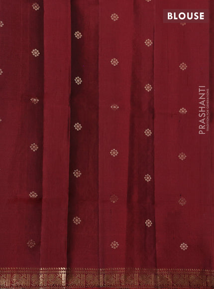 Pure Soft silk saree mustard yellow and maroon with zari woven buttas and zari woven border