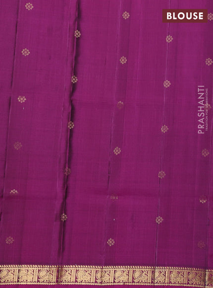 Pure Soft silk saree green and magenta pink with zari woven buttas and zari woven border