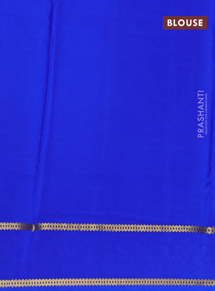 Pure mysore silk saree cs blue and royal blue with plain body and embroided border