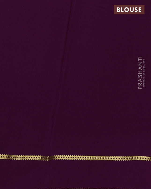 Pure mysore silk saree light pink and purple with plain body and embroided border
