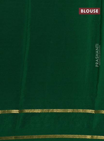 Pure mysore silk saree mustard yellow and green with plain body and embroided border