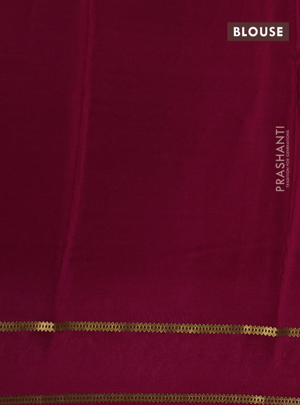Pure mysore silk saree bottle green and magenta pink with plain body and embroided border