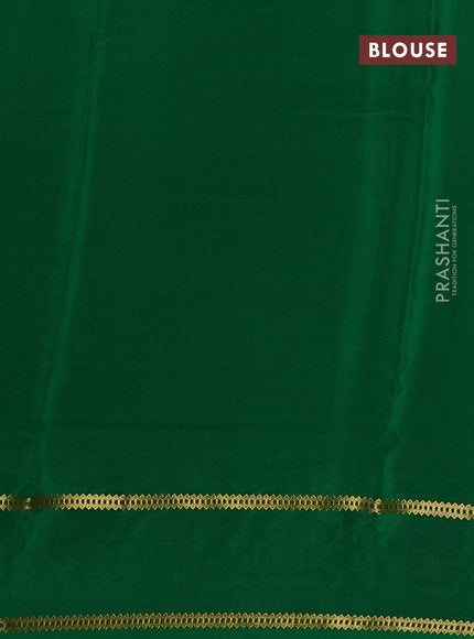 Pure mysore silk saree pink and green with plain body and embroided border