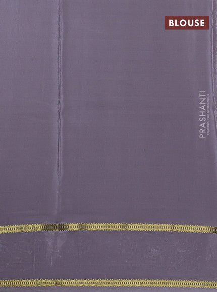 Pure mysore silk saree grey with plain body and embroided border