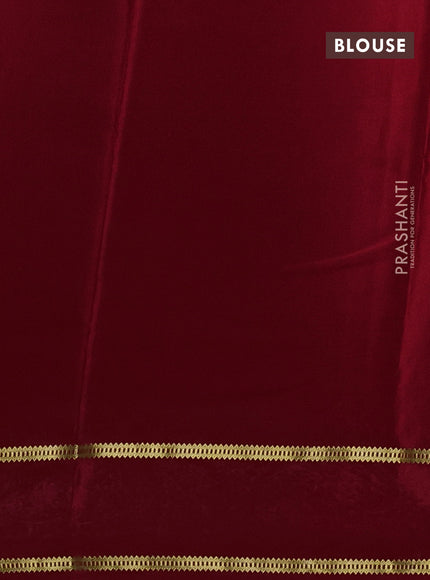 Pure mysore silk saree red with plain body and cut work embroidery border