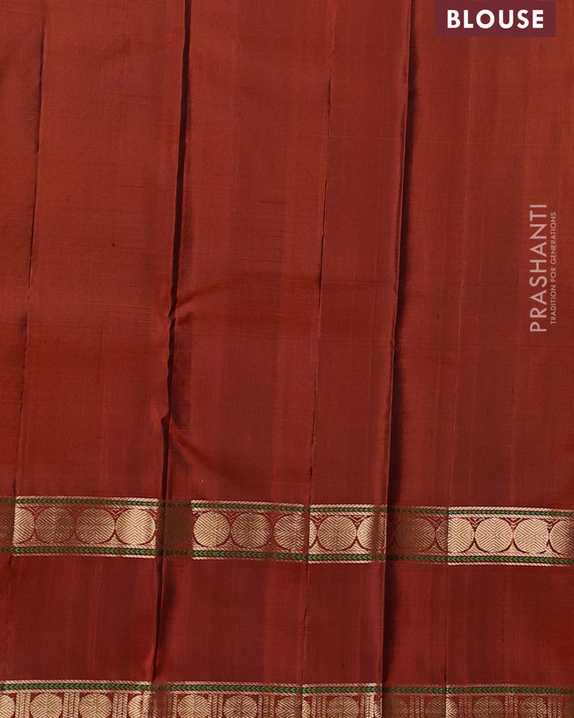 Pure Soft silk saree purple and rustic orange with zari woven buttas and rettapet zari woven border