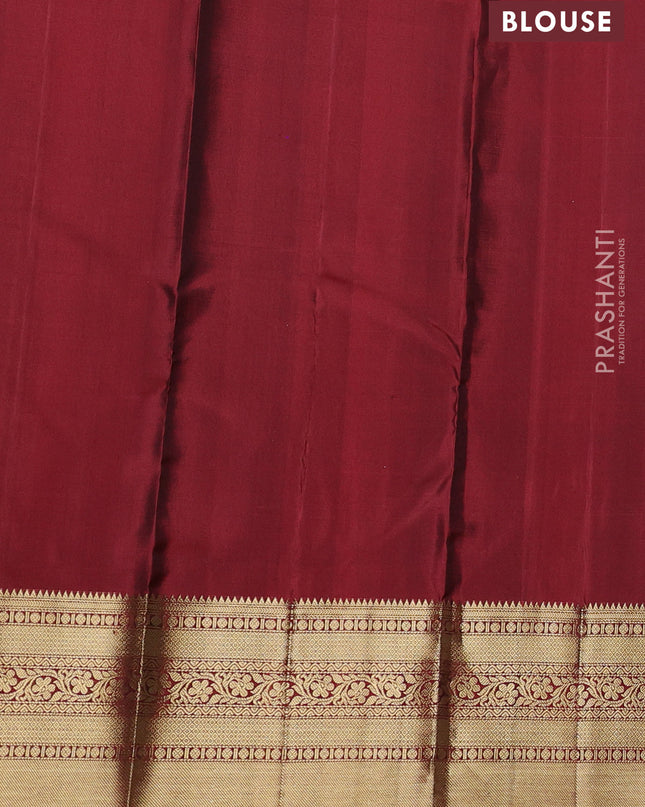 Pure Soft silk saree maroon with zari woven buttas and zari woven border