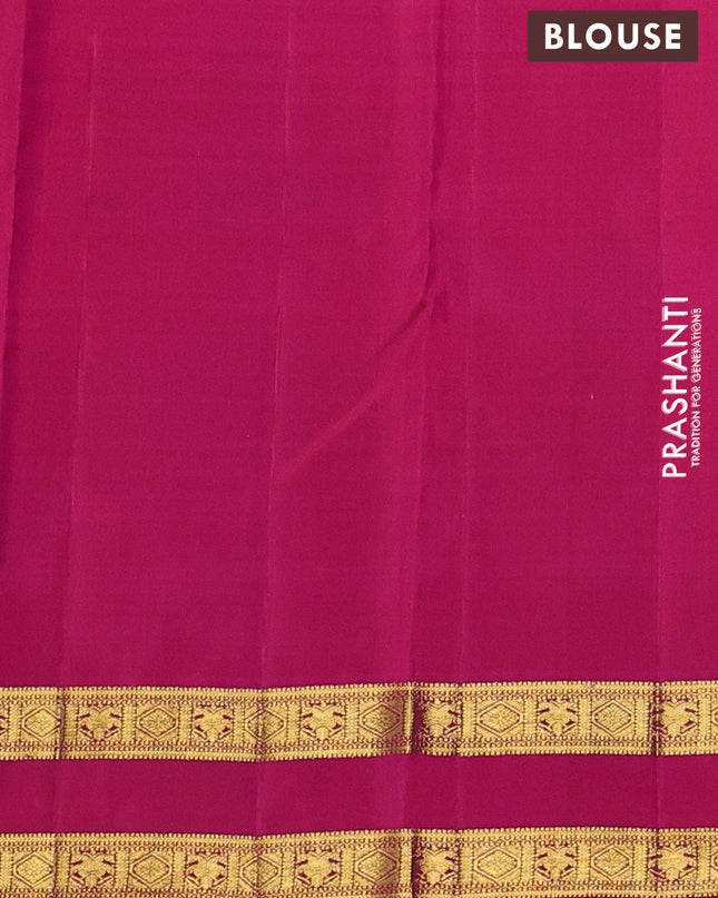 Pure kanchipuram silk saree pink with zari woven buttas and rettapet zari woven border